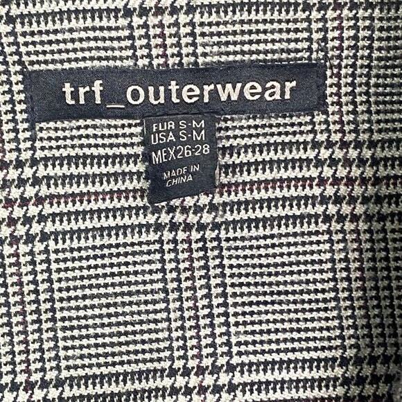 ZARA Oversized Double Breast Suit Jacket Sport Coat Blazer Pockets S / M Plaid - Picture 6 of 15